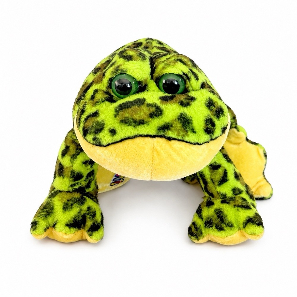 Ganz Webkinz Plush 8" Bullfrog Green Black Stuffed Animal Toy No Code